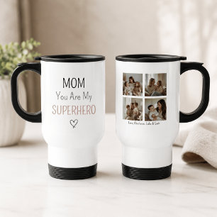 Caneca Térmica Colagem de Fotos Personalizada de Super-Heroína Mã