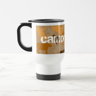 Caneca Térmica Colagem de Vaca CaMOOflage em Laranja