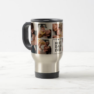 Caneca Térmica Colagem Moderna de 7 Fotos 'Melhor Pai do Mundo'
