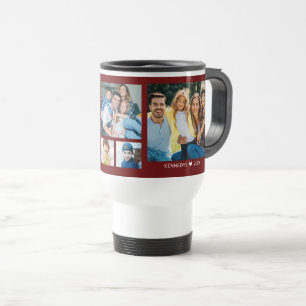 Caneca Térmica Colagem Personalizada de 5 Fotos Citação da Famíli