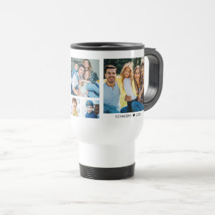 Caneca Térmica Colagem Personalizada de 5 Fotos Citação Familiar
