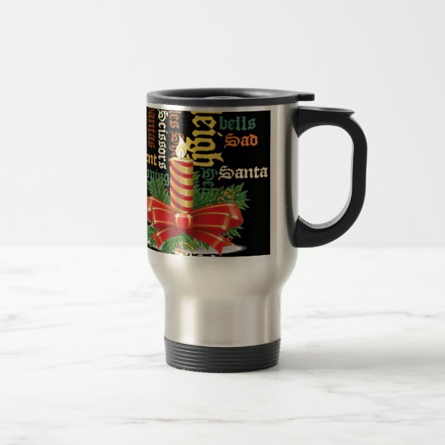 Caneca Térmica Coleção de Artes de Palavras de Velas de Natal (Direita)