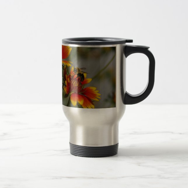 Caneca Térmica Colheita de abelhas numa flor (Direita)