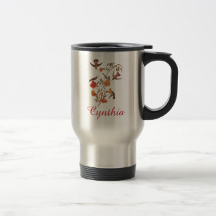 Caneca Térmica Colibris com arte de florescência do vintage da