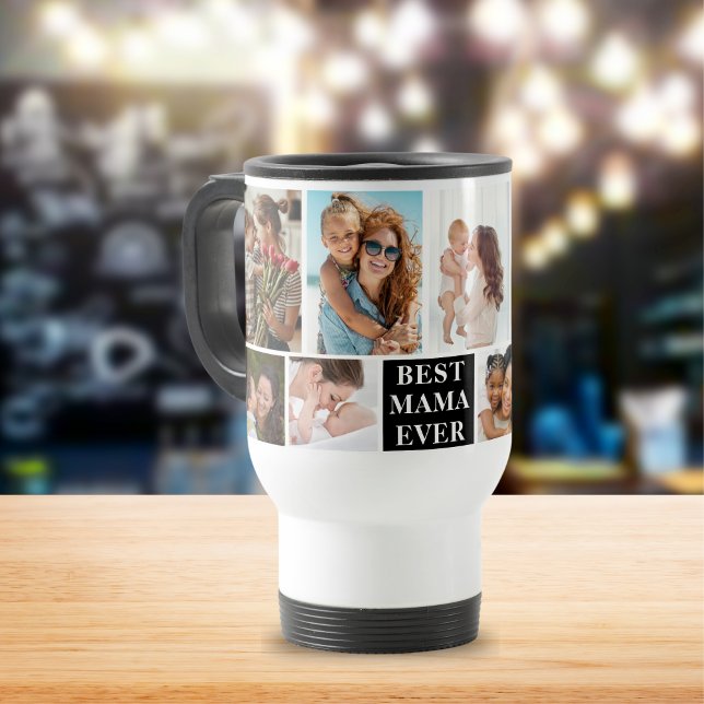 Caneca Térmica Collage 10 Photos Best Mama Ever (Criador carregado)