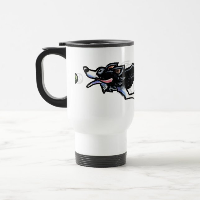 Caneca Térmica Collie Fronteira em Ação (Esquerda)