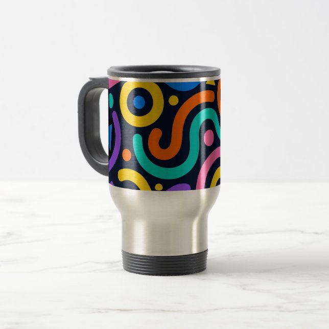 Caneca Térmica Colorful Flow World Mug (Frente Esquerda)