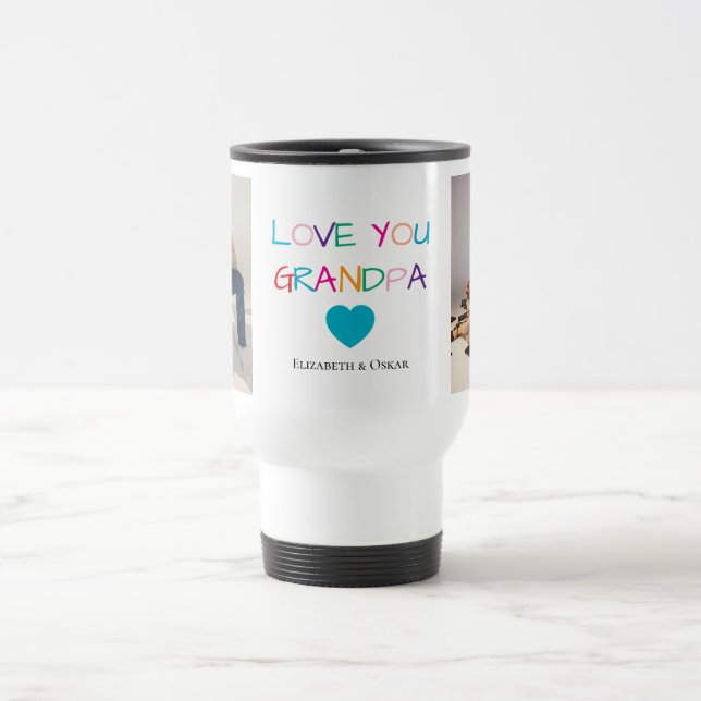 Caneca Térmica Colorida "Ame o Vovô" e Texto Personalizado - (Centro)