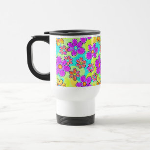 Caneca Térmica Colorida Retro Daisy Mug