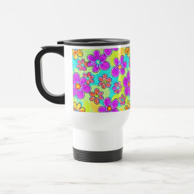 Caneca Térmica Colorida Retro Daisy Mug (Esquerda)