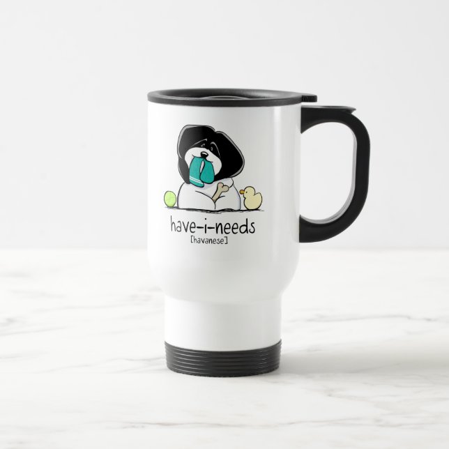 Caneca Térmica Com-i-Precisa De Havanês Off-Leash Art™ (Direita)