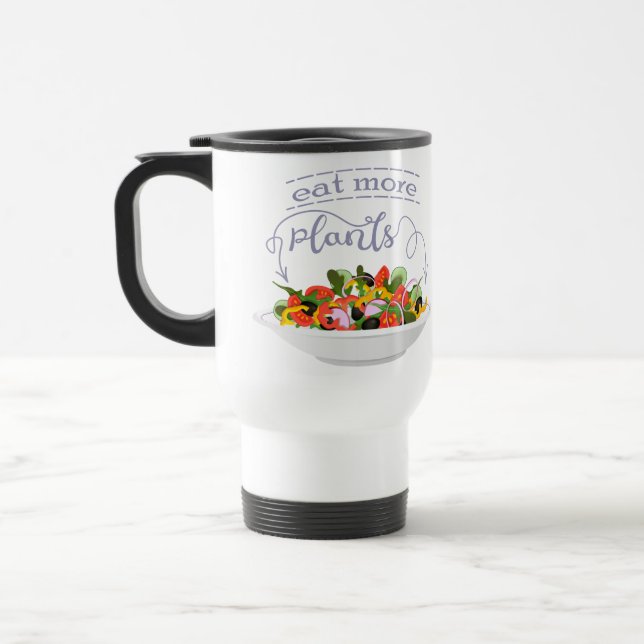 Caneca Térmica Coma mais plantas com cartazes de motivação de sal (Esquerda)