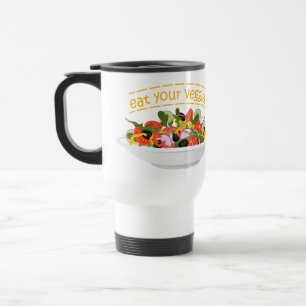 Caneca Térmica Coma seus vegetais Cite salada fresca misturar tig