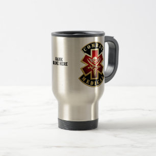 Caneca Térmica Combate ao crânio e espadas médicas personalizávei