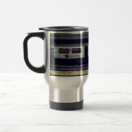 Caneca Térmica Comboio azul e branco