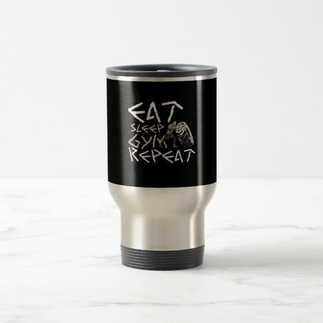 Caneca Térmica Come Sleep Gym Repete Citação Engraçada (Centro)
