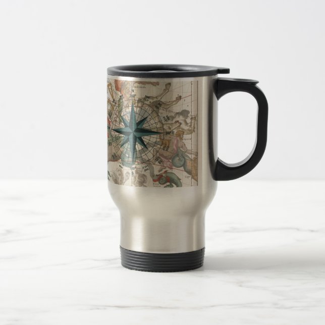 Caneca Térmica Compass em um Mapa Antigo (Direita)