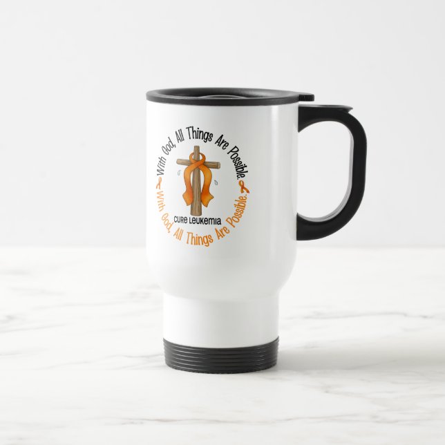 Caneca Térmica Consciência da leucemia COM CRUZ do DEUS (Direita)