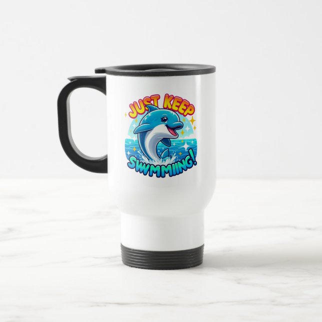 Caneca Térmica Continue nadando golfinho (Esquerda)