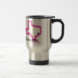 Caneca Térmica Contorno artístico do Texas Galveston
