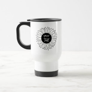 Caneca Térmica Contorno Personalizado de Girassol
