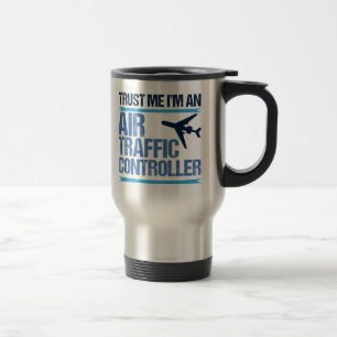 Caneca Térmica Controlador aéreo engraçado