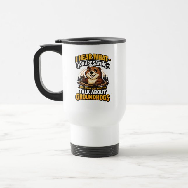 Caneca Térmica Cool Groundhog Day Groundhog | Funny February (Esquerda)