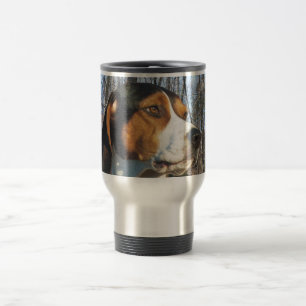 Caneca Térmica Coonhound do caminhante de Treeing nas madeiras