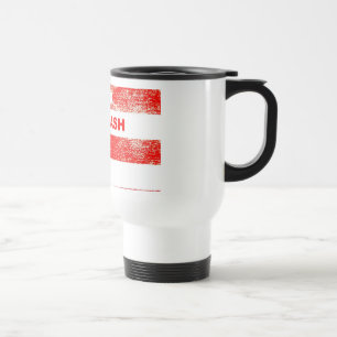 Caneca Térmica Copo da estrada do colarinho azul do lixo branco