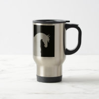 Copo de café equestre da silhueta do cavalo da