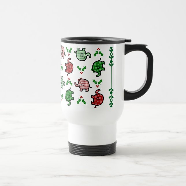 Caneca Térmica Copo Térmico Elefante de Natal (Direita)