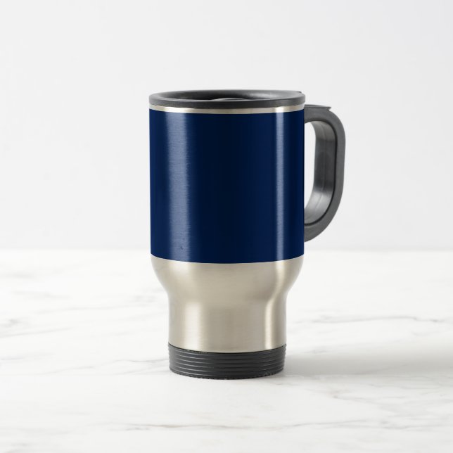 Caneca Térmica Cor Real Azul Sólido (Frente Esquerda)