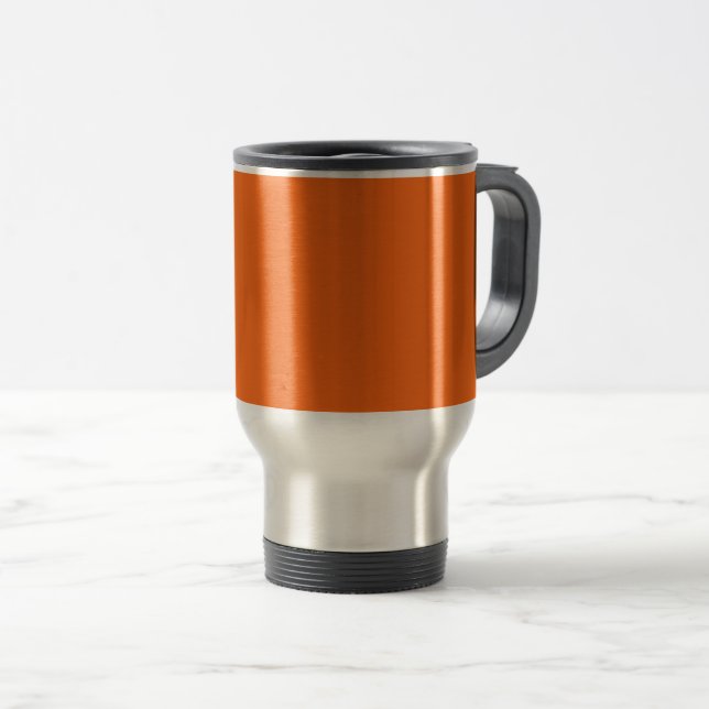 Caneca Térmica Cor Sólida do Tigre Laranja (Frente Esquerda)