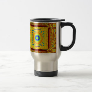 Caneca Térmica Cor Tradicional Africana Vermelha ouro