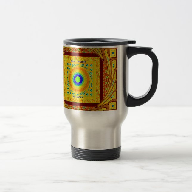 Caneca Térmica Cor Tradicional Africana Vermelha ouro (Direita)