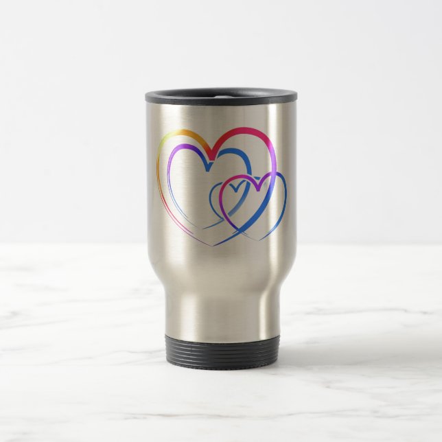 Caneca Térmica Coração arco-íris (Centro)