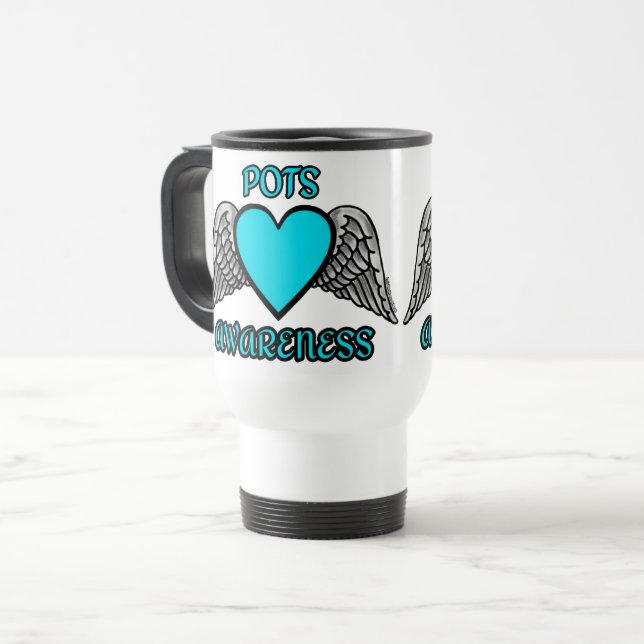 Caneca Térmica Coração/Asas...POTS (Frente Esquerda)