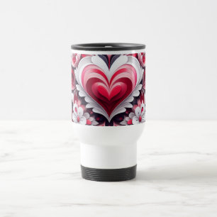 Caneca Térmica Coração colorido e floral do dia dos namorados