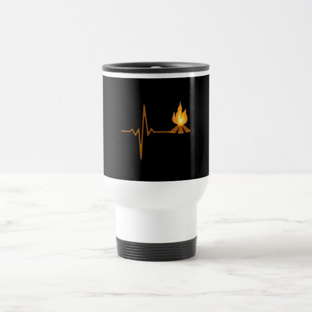 Caneca Térmica Coração de Fogueira de Acampamento (Centro)