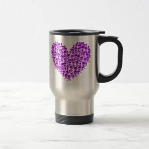 Caneca Térmica Coração do Crânio Roxo