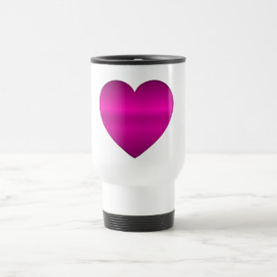 Caneca Térmica Coração Rosa Brilhante