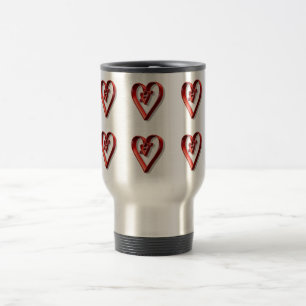 Caneca Térmica Corações 3D Vermelhos