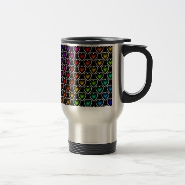 Caneca Térmica Corações Arco-Íris (Direita)