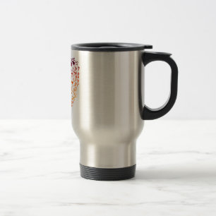 Caneca Térmica Corações Corações Desenhando Viagem/Viagem ao trab
