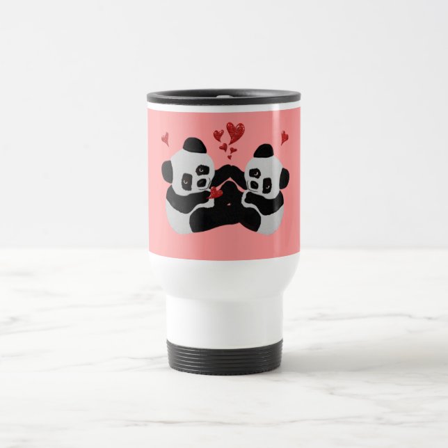 Caneca Térmica Corações preciosos da panda (Centro)