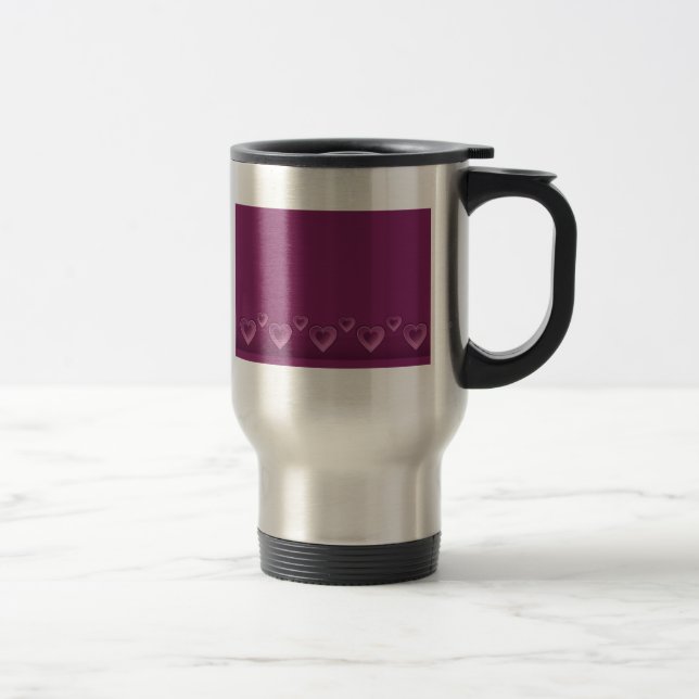Caneca Térmica Corações Roxos (Direita)