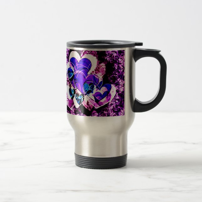 Caneca Térmica Corações roxos (Direita)