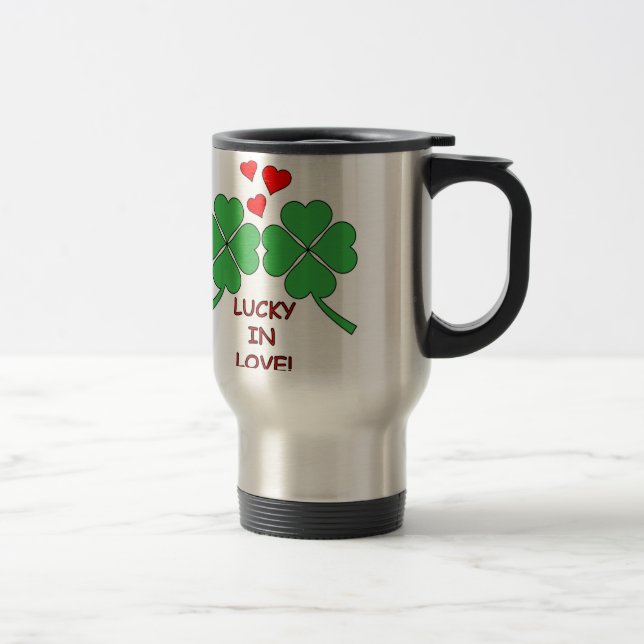 Caneca Térmica Corações Sortudos no Trevo (Direita)