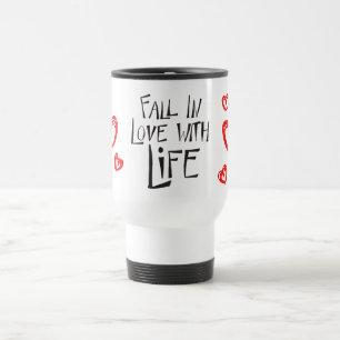 Caneca Térmica Corações Vermelhos Amor Vida Felicidade Citação At