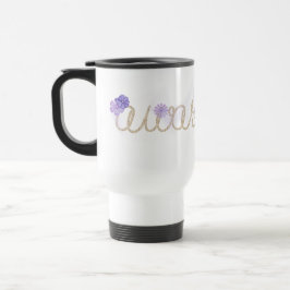 Caneca Térmica Corda de CONSCIENTIZAÇÃO com Flores Abstratas